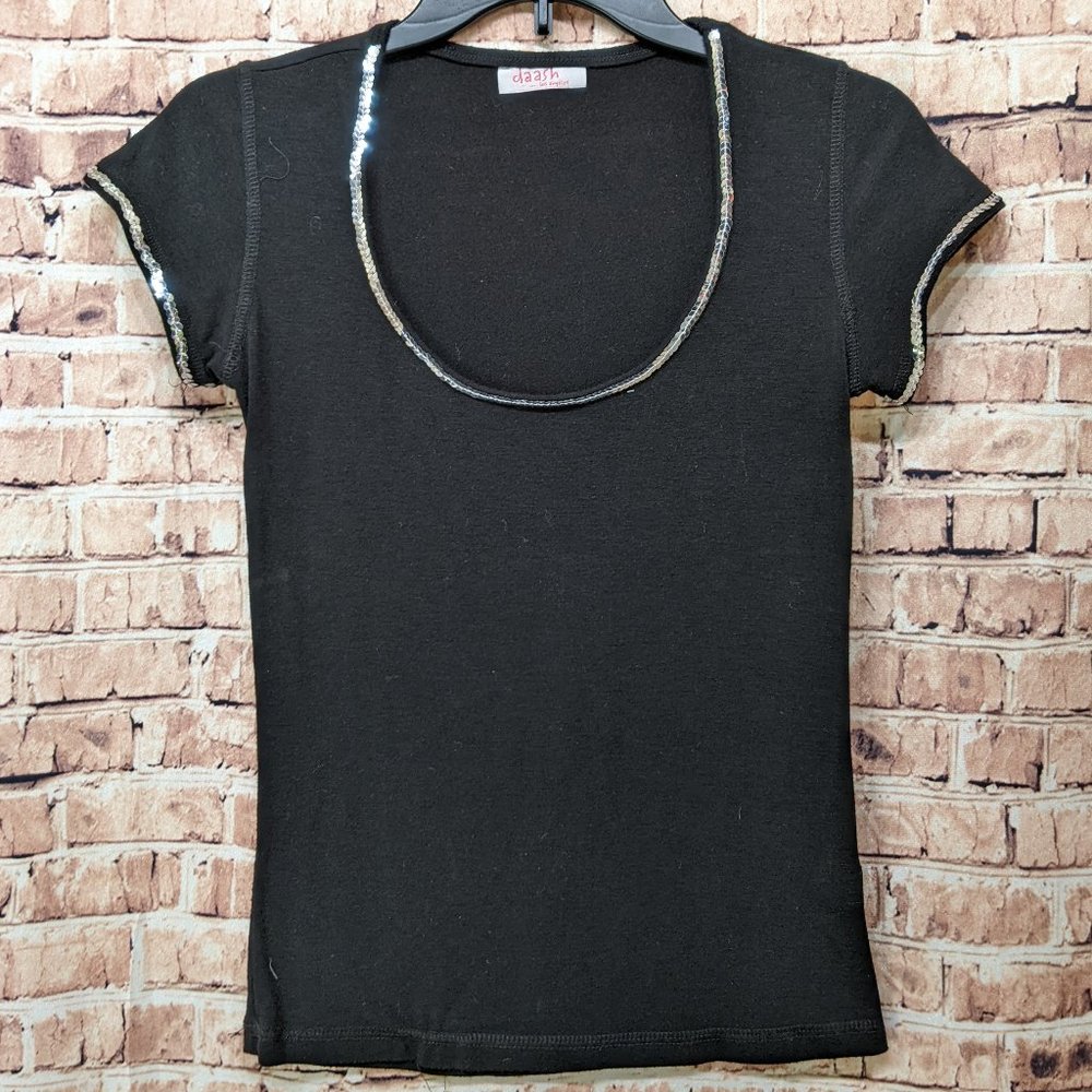 🧨🧨daash Los Angeles T-shirt Black with Sequins Size Large